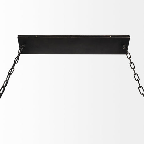 Josie (42"x14.5"x20") Natural Wood Chassis Six Light Chandelier from Mercana - Luna Furniture