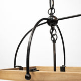 Josie (42"x14.5"x20") Natural Wood Chassis Six Light Chandelier from Mercana - Luna Furniture