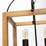 Josie (42"x14.5"x20") Natural Wood Chassis Six Light Chandelier from Mercana - Luna Furniture