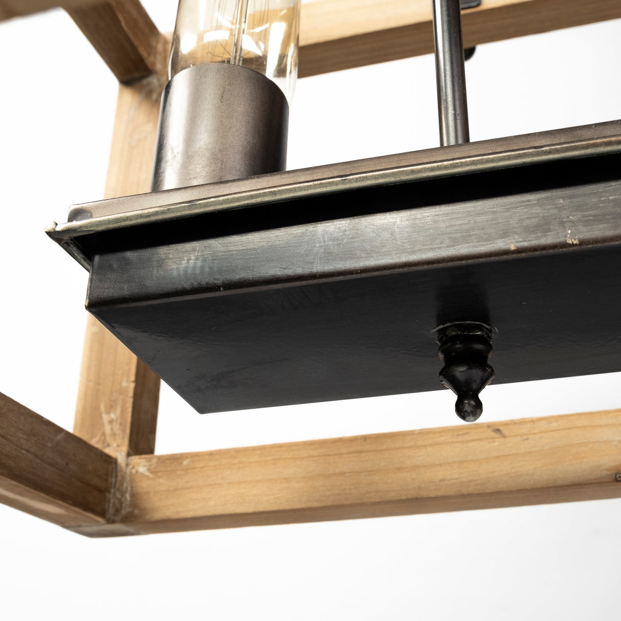 Josie (42"x14.5"x20") Natural Wood Chassis Six Light Chandelier from Mercana - Luna Furniture