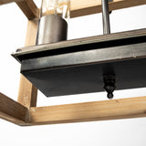 Josie (42"x14.5"x20") Natural Wood Chassis Six Light Chandelier from Mercana - Luna Furniture