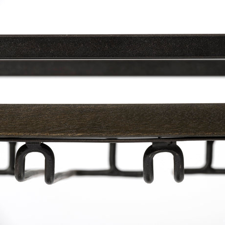 Chriselle Black Metal And Glass Two Tier Bar Cart from Mercana - Luna Furniture