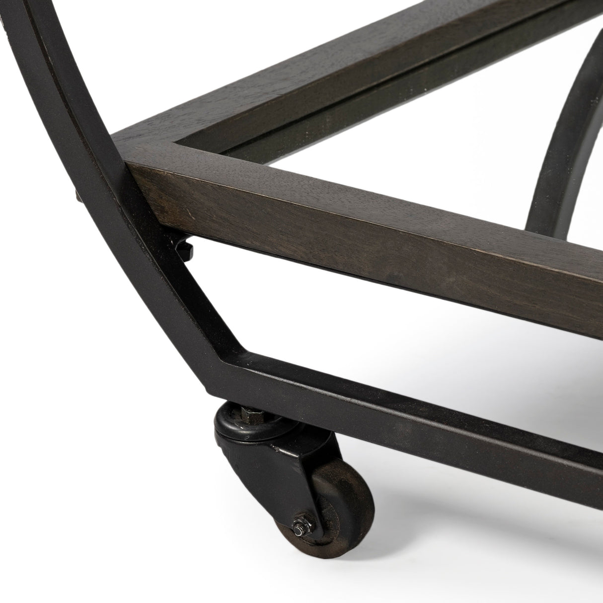 Chriselle Black Metal And Glass Two Tier Bar Cart from Mercana - Luna Furniture