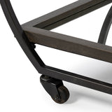 Chriselle Black Metal And Glass Two Tier Bar Cart from Mercana - Luna Furniture