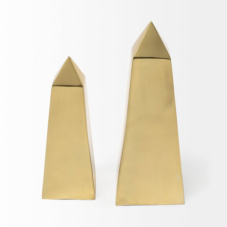 Giza (Set of 2) 4L x 4W Gold Elongated Pyramids from Mercana - Luna Furniture