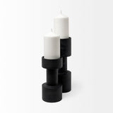 Bolton I 3.9L x 3.9W x 10.6H Black Metal Table Candle Holders from Mercana - Luna Furniture