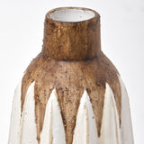 Sisko I Short Rustic Brown White Ceramic Vase from Mercana - Luna Furniture