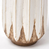 Sisko I Short Rustic Brown White Ceramic Vase from Mercana - Luna Furniture