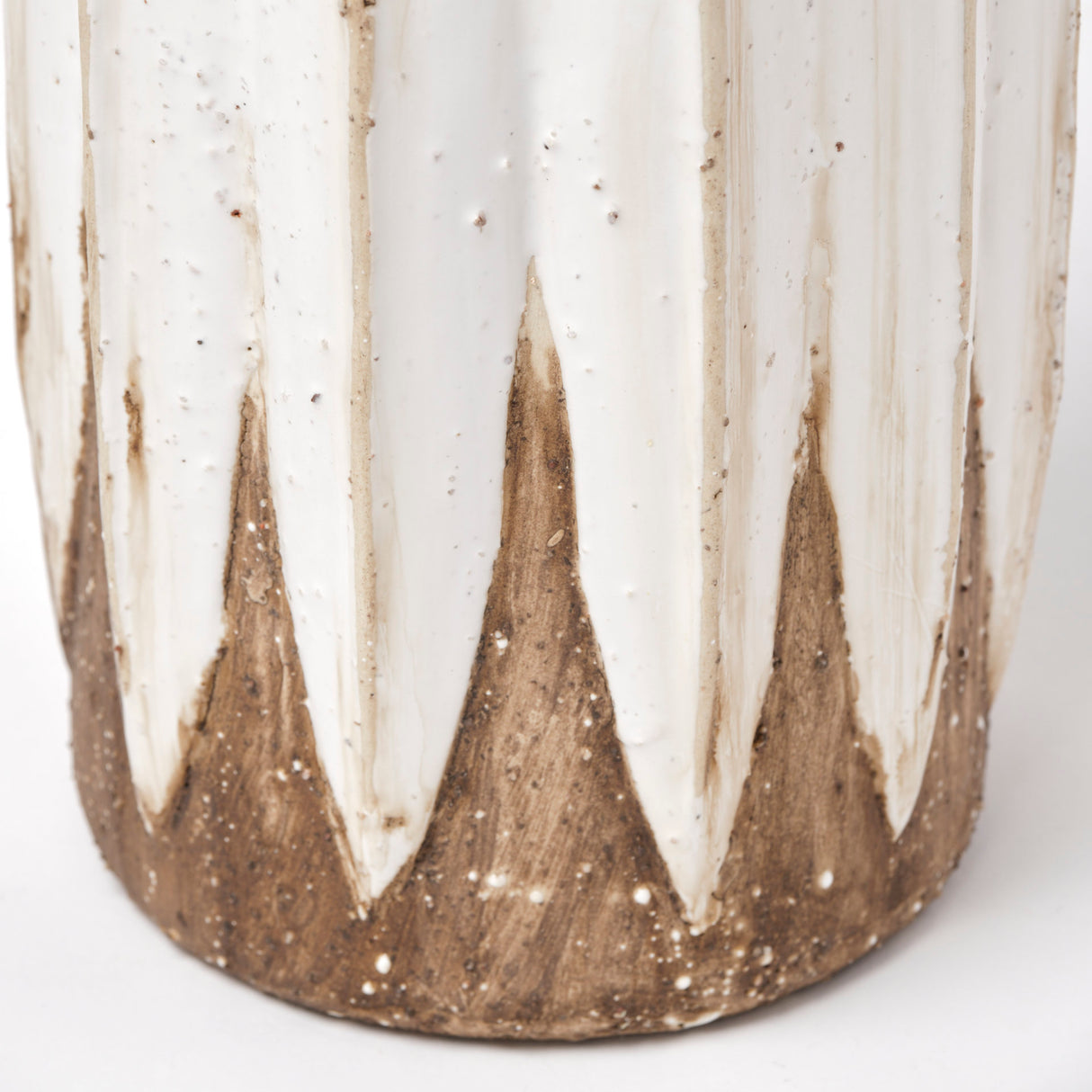 Sisko II Tall Rustic Brown White Ceramic Vase from Mercana - Luna Furniture