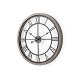 Mething Gray 25" Medium Farmhouse Wall Clock from Mercana - Luna Furniture