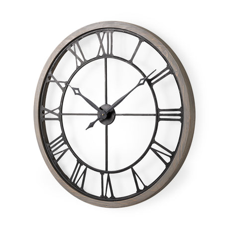 Mething Gray 31.5" Large Farmhouse Wall Clock from Mercana - Luna Furniture