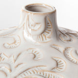Jadiza II Medium White Glaze Floral Pattern Vase from Mercana - Luna Furniture