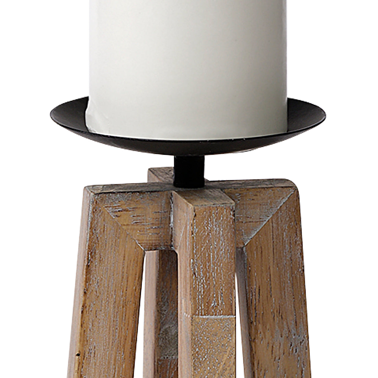 Astra Small Light Brown Wood Pedestal Base Table Candle Holder from Mercana - Luna Furniture