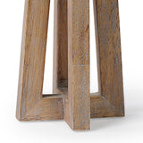 Astra Small Light Brown Wood Pedestal Base Table Candle Holder from Mercana - Luna Furniture