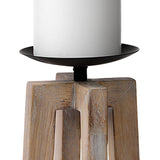 Astra Large Light Brown Wood Pedestal Base Table Candle Holder from Mercana - Luna Furniture