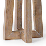 Astra Large Light Brown Wood Pedestal Base Table Candle Holder from Mercana - Luna Furniture