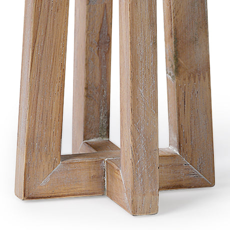 Astra Large Light Brown Wood Pedestal Base Table Candle Holder from Mercana - Luna Furniture