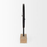 Oris Black Metal/Wood Open Frame Table Clock from Mercana - Luna Furniture