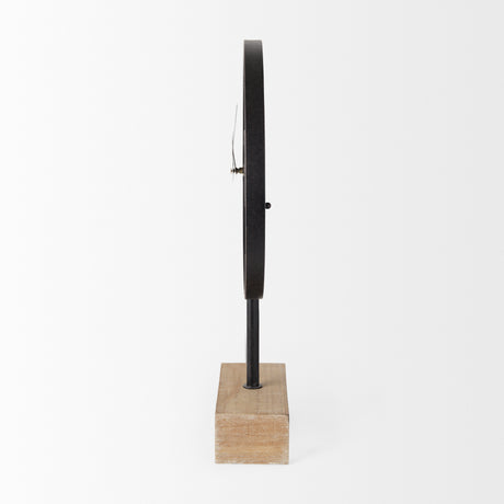 Oris Black Metal/Wood Open Frame Table Clock from Mercana - Luna Furniture