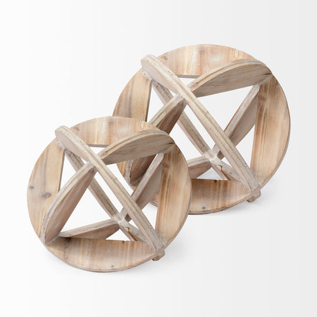 Bellatrix II (Large) 7L x 7W Natural Decorative Wooden Sphere from Mercana - Luna Furniture