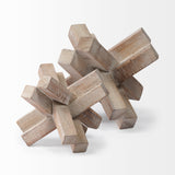 Vega II (Large) 7L x 7W Natural Wood Jack Object from Mercana - Luna Furniture