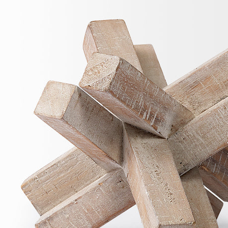 Vega II (Large) 7L x 7W Natural Wood Jack Object from Mercana - Luna Furniture