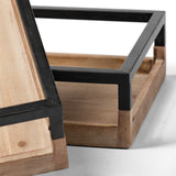 Ross Set of 2 Natural Wood W/ Black Metal Nesting Trays from Mercana - Luna Furniture