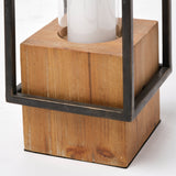 Orionis Large Wood w/ Black Metal Lantern Candle Holder from Mercana - Luna Furniture