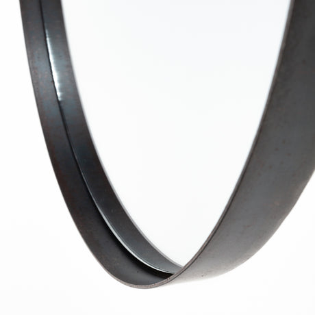 Collie 20x26 Round Black Metal Frame Mirror from Mercana - Luna Furniture