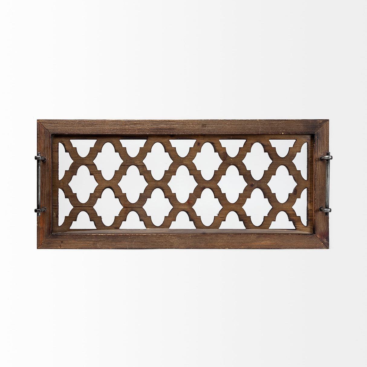 Stotonic 35L x 16W Brown Wood W Glass Top Rectangular Serving Tray from Mercana - Luna Furniture
