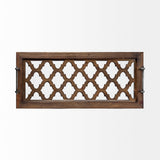 Stotonic 35L x 16W Brown Wood W Glass Top Rectangular Serving Tray from Mercana - Luna Furniture