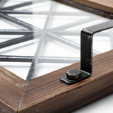 Ellingson 28L x 13W Black Rectangular Metal Glass Wood Bottom Tray from Mercana - Luna Furniture