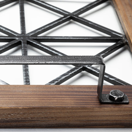 Ellingson 28L x 13W Black Rectangular Metal Glass Wood Bottom Tray from Mercana - Luna Furniture