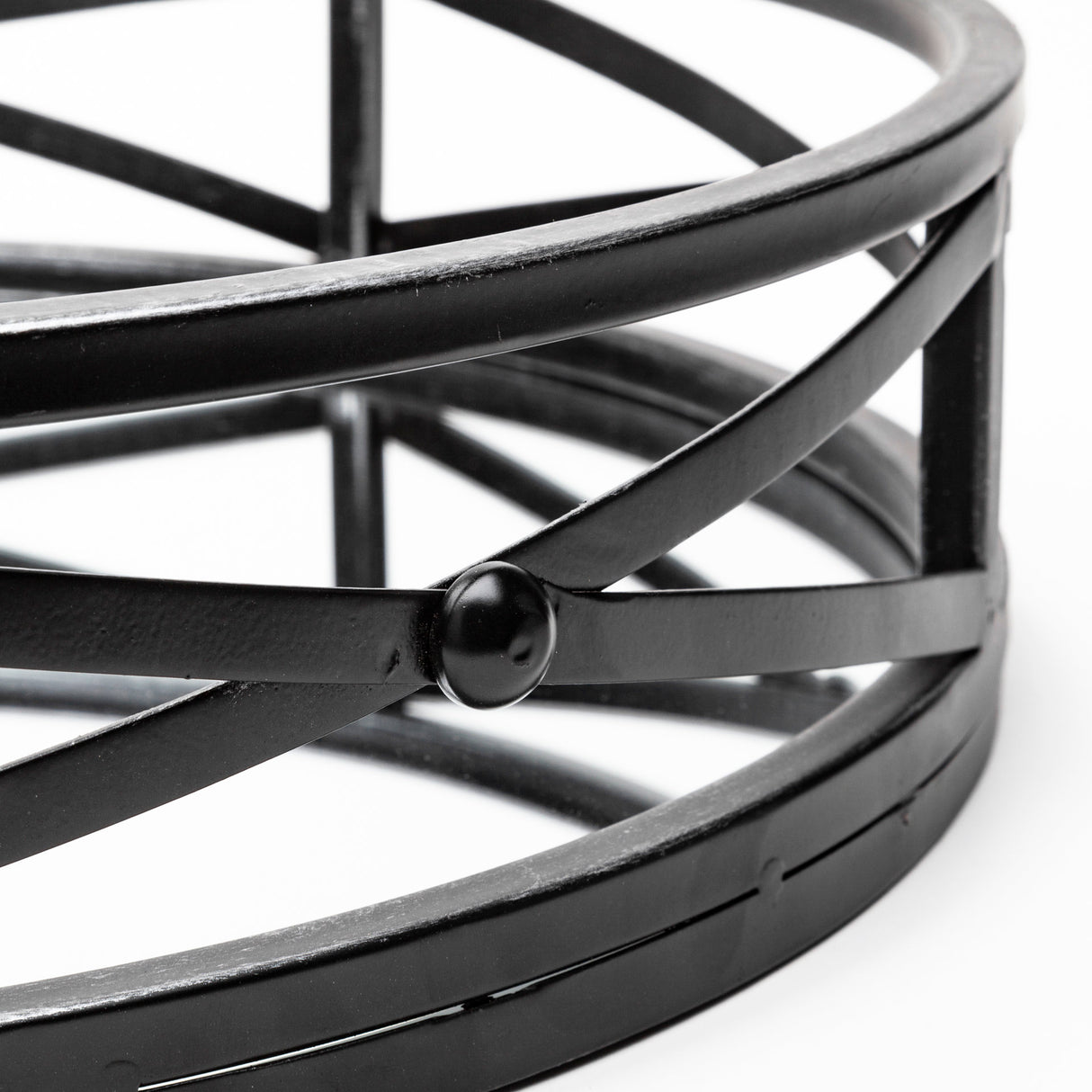 Piers (Set of 2) Black Metal Mirrored Round Trays from Mercana - Luna Furniture