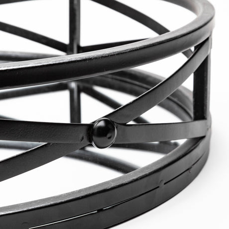 Piers (Set of 2) Black Metal Mirrored Round Trays from Mercana - Luna Furniture
