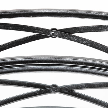 Piers (Set of 2) Black Metal Mirrored Round Trays from Mercana - Luna Furniture