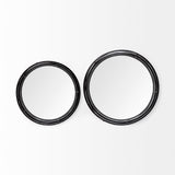 Piers (Set of 2) Black Metal Mirrored Round Trays from Mercana - Luna Furniture