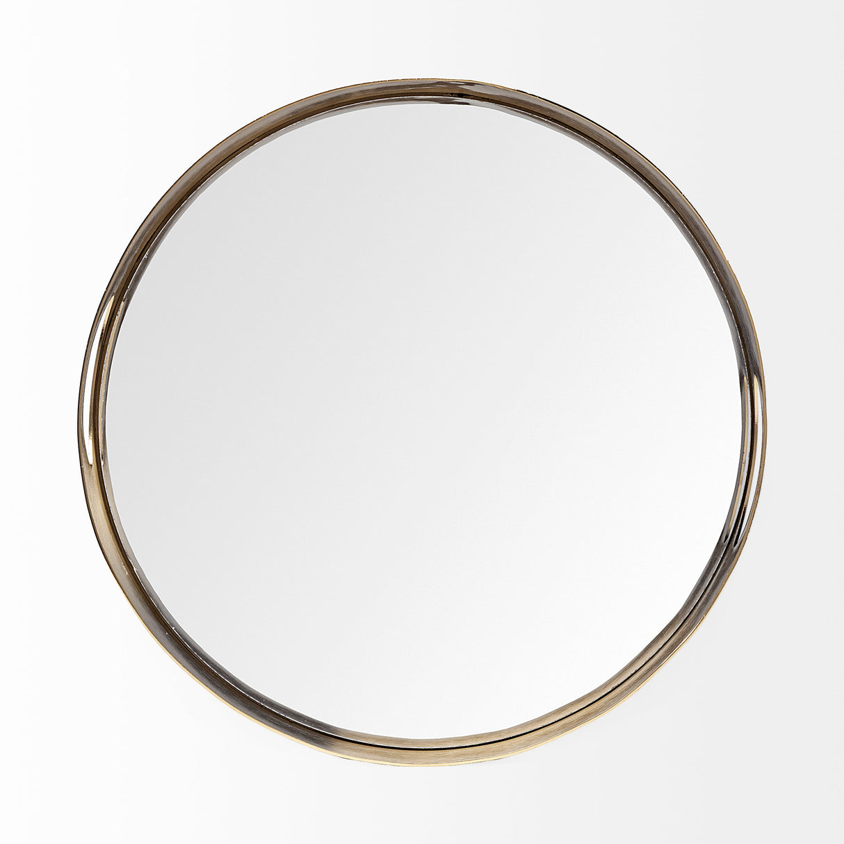 Serkis 15L x 15W Gold Metal Mirrored Base Round Tray from Mercana - Luna Furniture