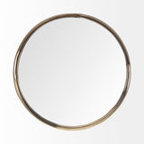 Serkis 15L x 15W Gold Metal Mirrored Base Round Tray from Mercana - Luna Furniture