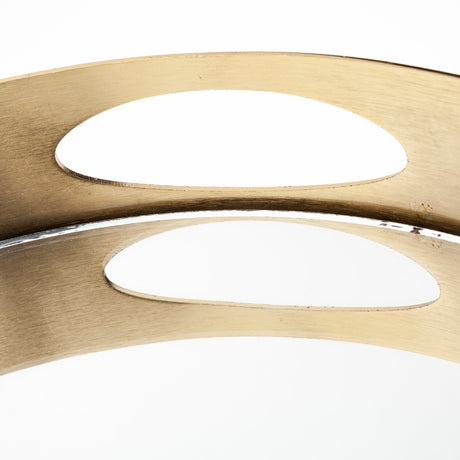 Serkis 15L x 15W Gold Metal Mirrored Base Round Tray from Mercana - Luna Furniture