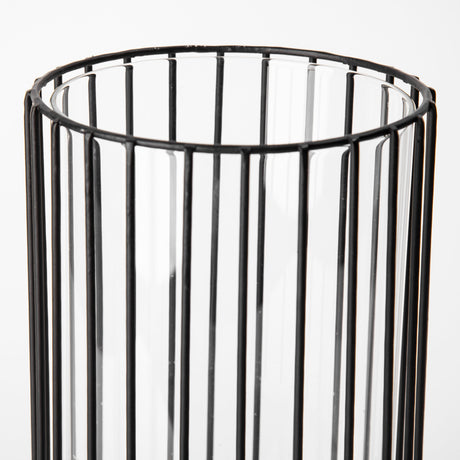 Velo II Large Black Metal Cylindrical Table Candle Holder from Mercana - Luna Furniture