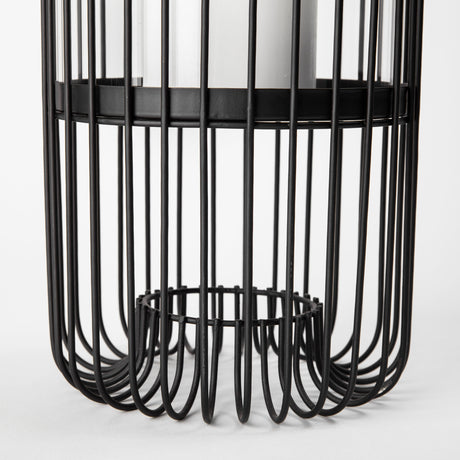 Velo II Large Black Metal Cylindrical Table Candle Holder from Mercana - Luna Furniture