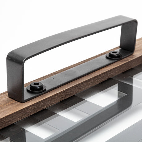 Fantuz 32L x 16W Gray Metal, Wood and Glass Serving Tray from Mercana - Luna Furniture