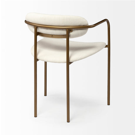 Parker I Cream Fabric Seat Gold Metal Frame Dining Chair, Set of 2 from Mercana - Luna Furniture