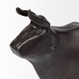 Taurus II 9L x 4W Black Cast Aluminum Bull Decorative Object from Mercana - Luna Furniture