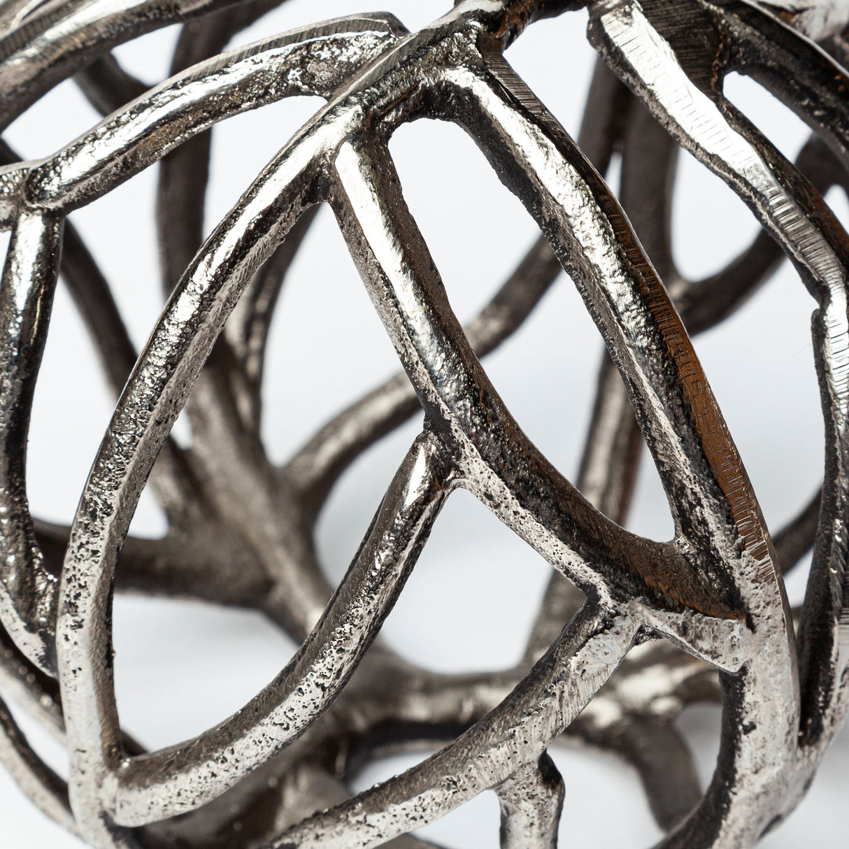 Sphaira II Large 7L x 7W Silver Cast Aluminum Decorative Tree Branch Orb from Mercana - Luna Furniture