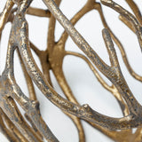 Sphaira Noir I Small 5L x 5W Gold Cast Aluminum Decorative Tree Branch Orb from Mercana - Luna Furniture