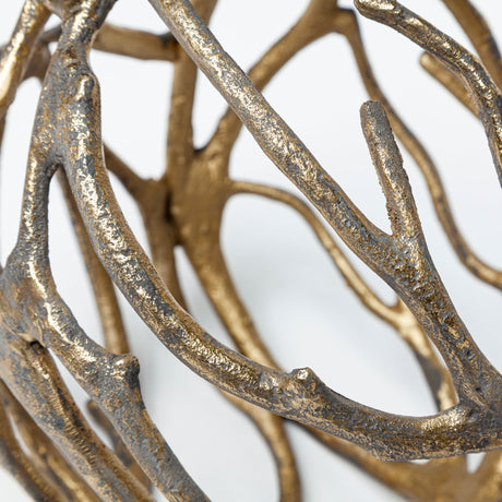 Sphaira Noir I Small 5L x 5W Gold Cast Aluminum Decorative Tree Branch Orb from Mercana - Luna Furniture