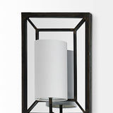 Noah 12.2x55 Black Metal w/White Fabric Shade Rectangular Wall Sconce from Mercana - Luna Furniture