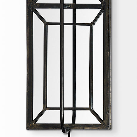 Noah 12.2x55 Black Metal w/White Fabric Shade Rectangular Wall Sconce from Mercana - Luna Furniture